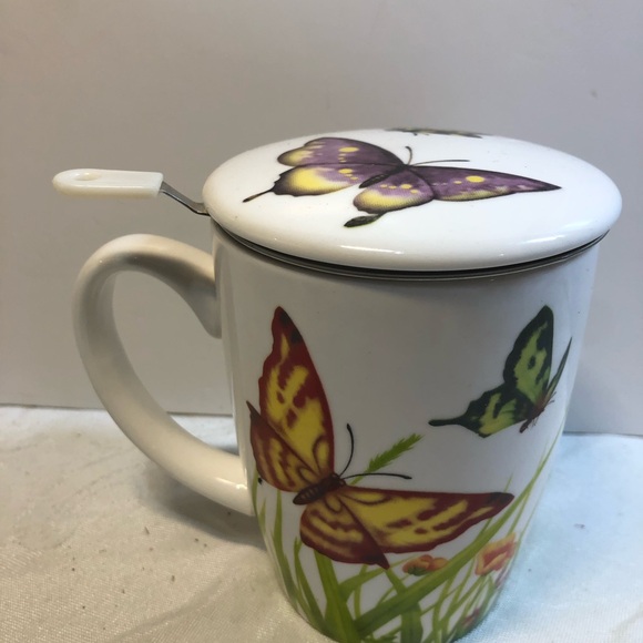 Teaopia Butterfly Cup Mug with infuser and lid loose tea - Picture 10 of 10